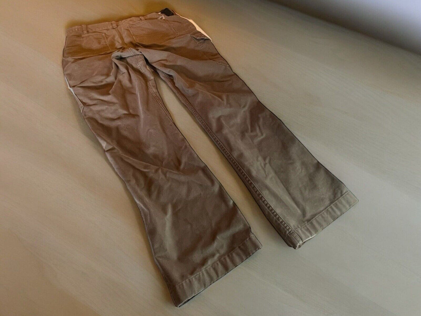 40 grit cargo pants men in brown laid flat showing pockets and straight legs by 1118 Emporium
