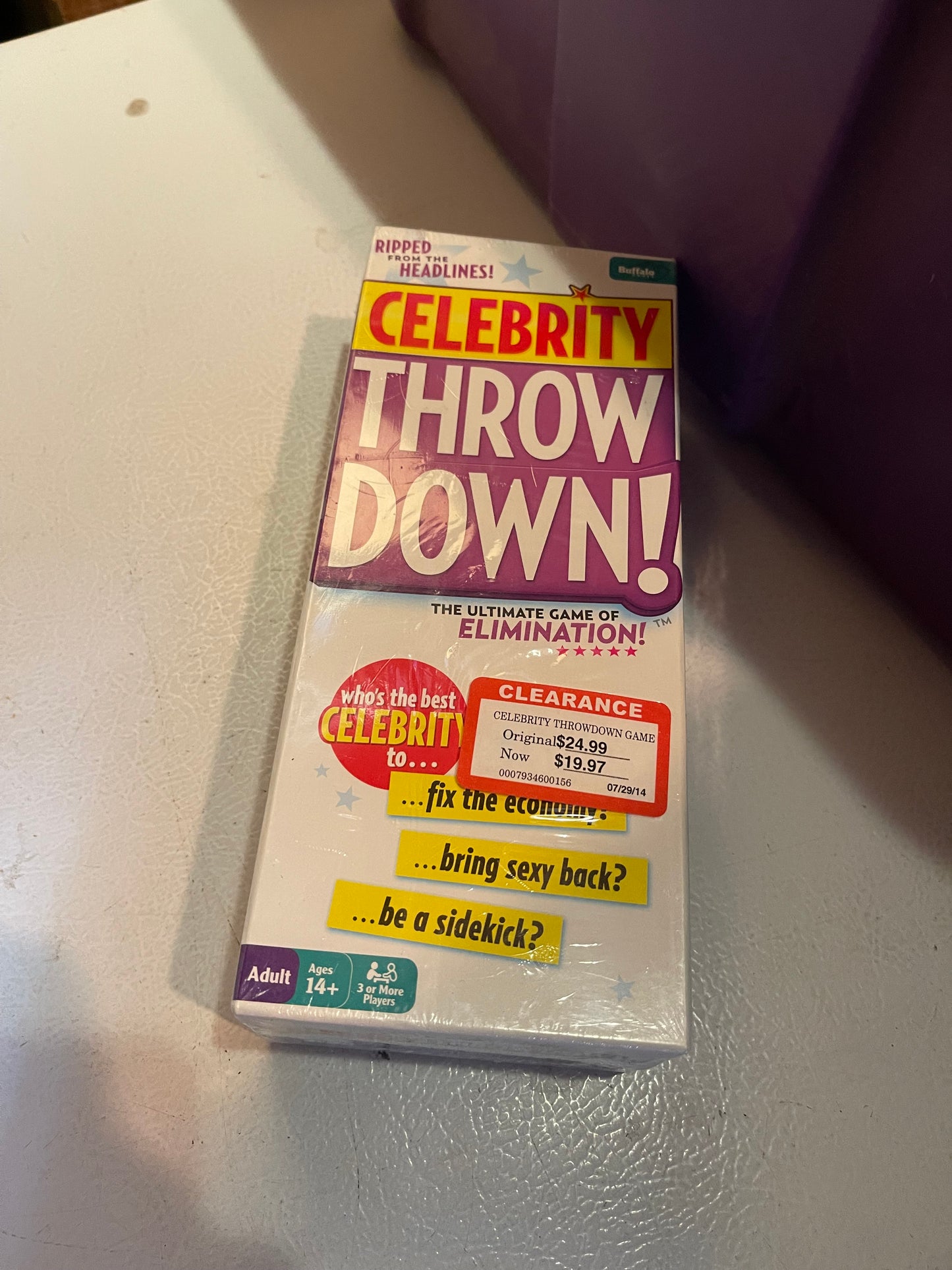 Celebrity Throw Down Board Game