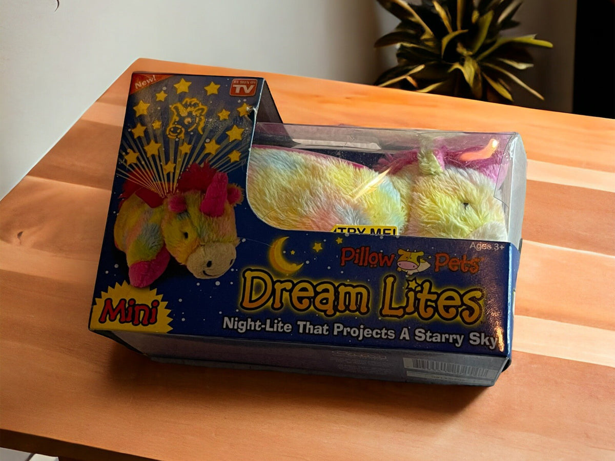 Pillow Pets Dream Lites Rainbow Peaceful Unicorn Plush Starry Sky Night-Lite