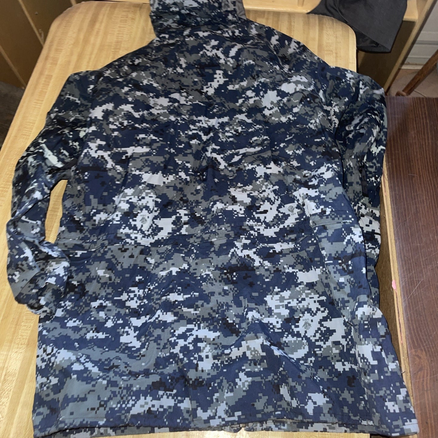 Blue Digital Camo Goretex Jacket Large X Long US Navy Issued
