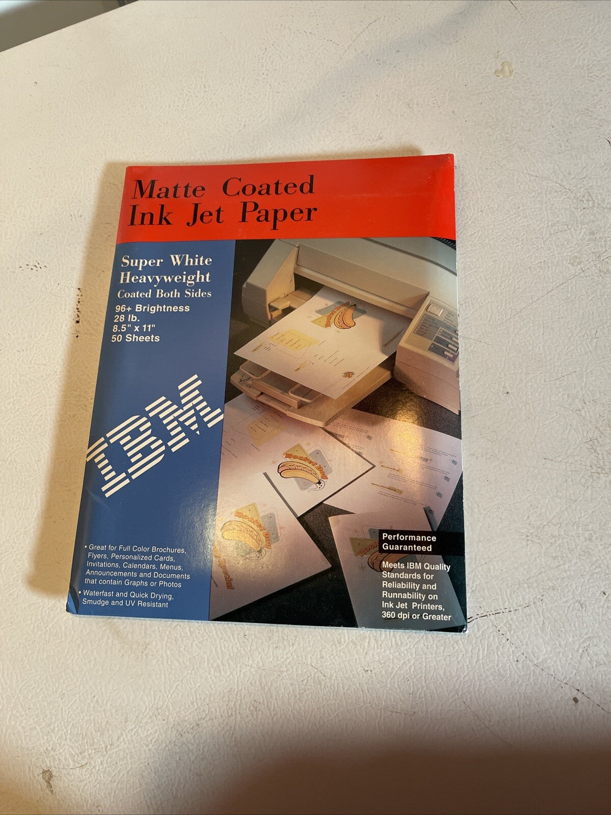 NEW ~ IBM Photo Quality Matte Coated Inkjet Paper ~ 96+ Bright ~ 28lb 50 Sheets