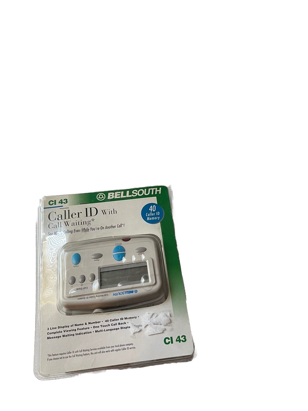Bellsouth Caller ID with Call Waiting CI 43 - 40 Names & Numbers 3 Line