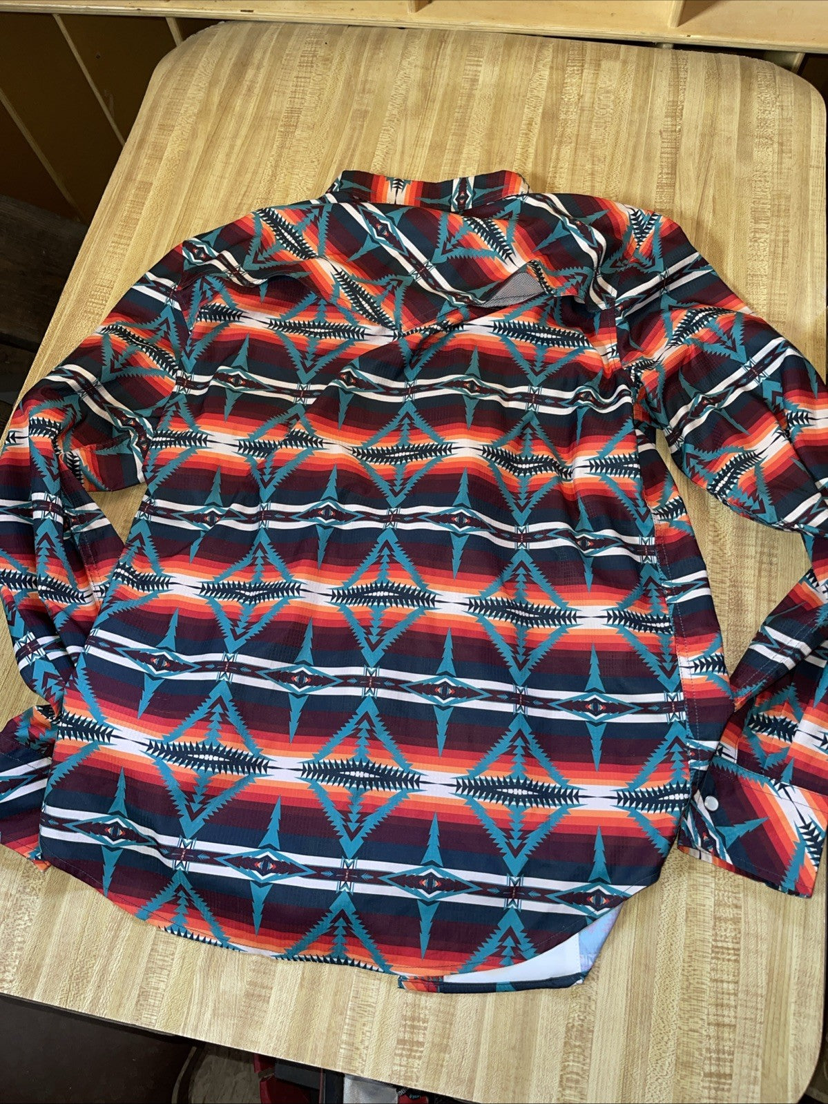 Rock & Roll Denim Vented Pearl Snap Aztec Southwestern