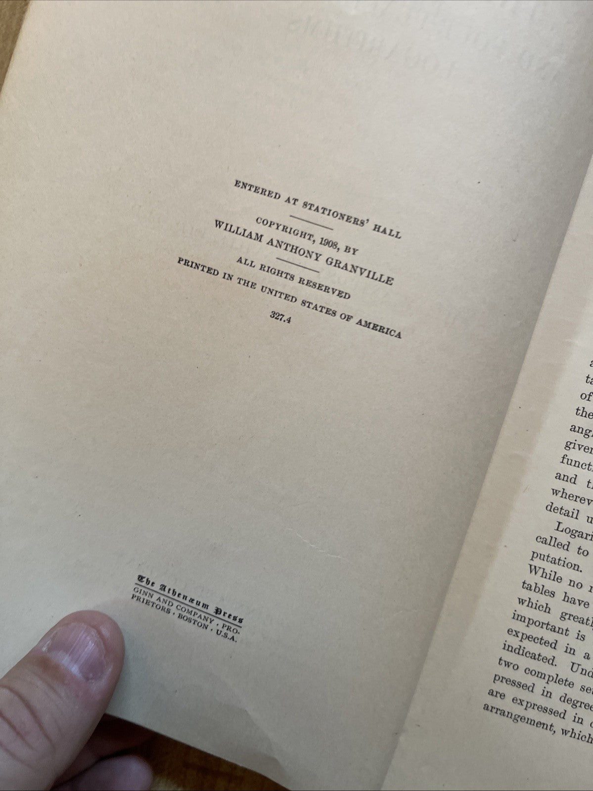 plane and spherical trigonometry And Tables 1908