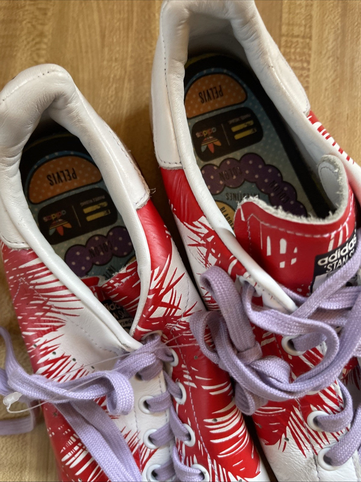 Adidas Stan Smith Pharrell X BBC Size 10.5 Palm Tree Red