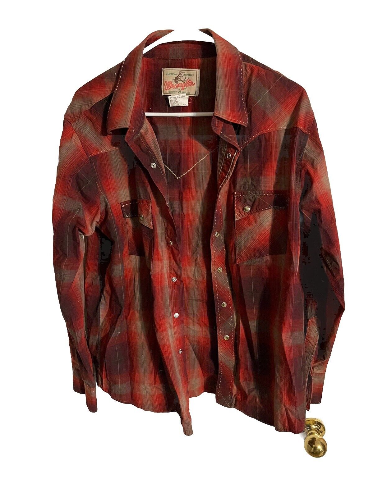 Vintage Wrangler Pearl Snap Large