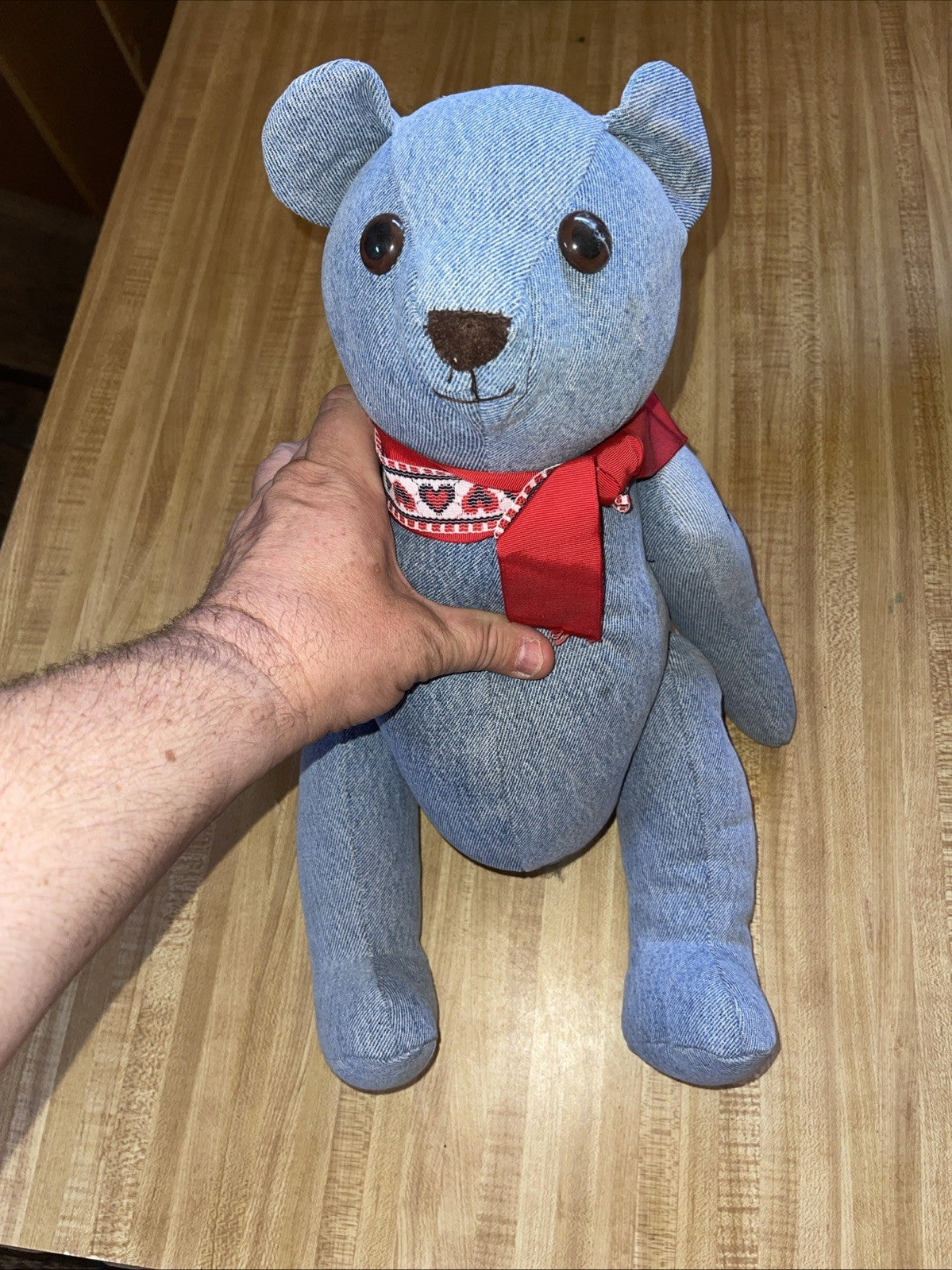 Vintage Denim Teddy Bear