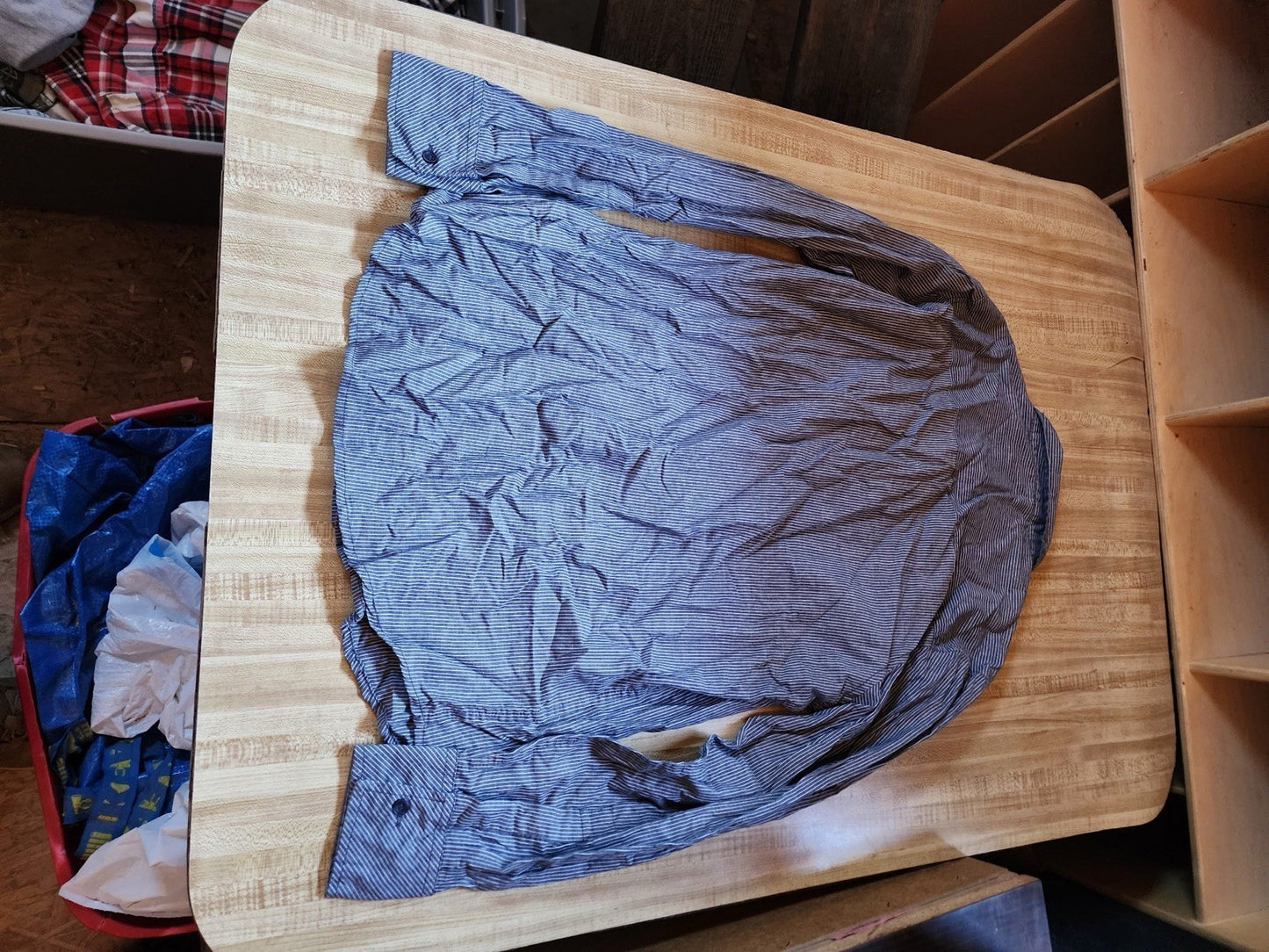 straight faded button up Medium