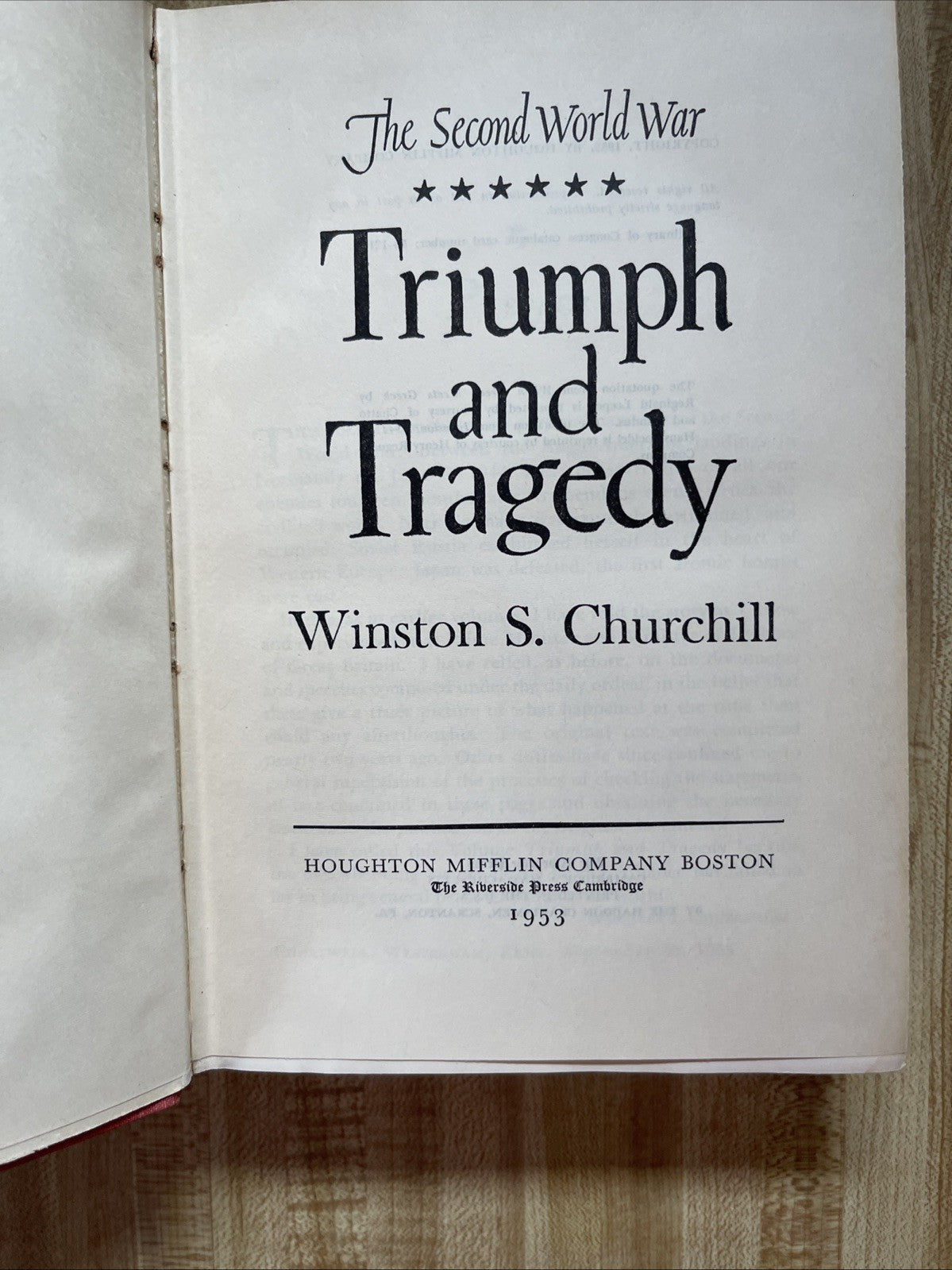 Triumph And Tragedy Hardcover