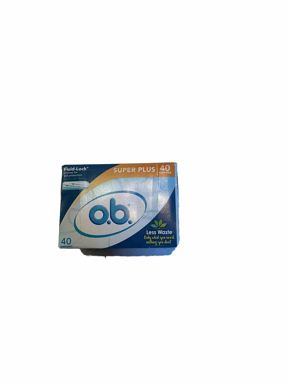O.B. Applicator Free Tampons, Super plus - 40 Count