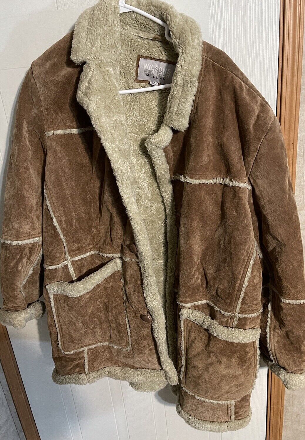 wilsons leather M Julian Sherpa Lined Suede Coat XXL