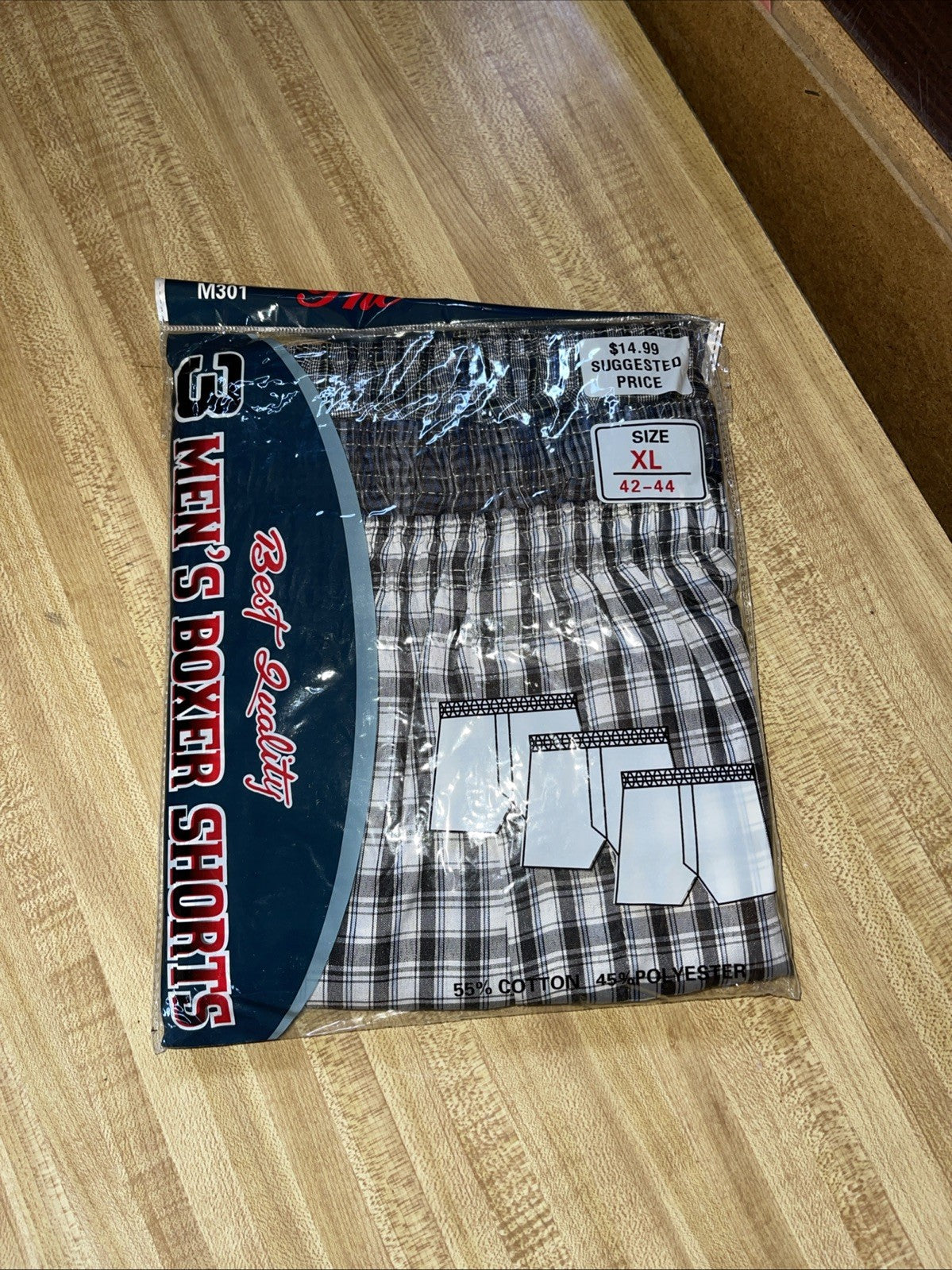 Hunter Boxer Shorts Underwear Men's 3 Pair Pack Plaid Fly Front NWT