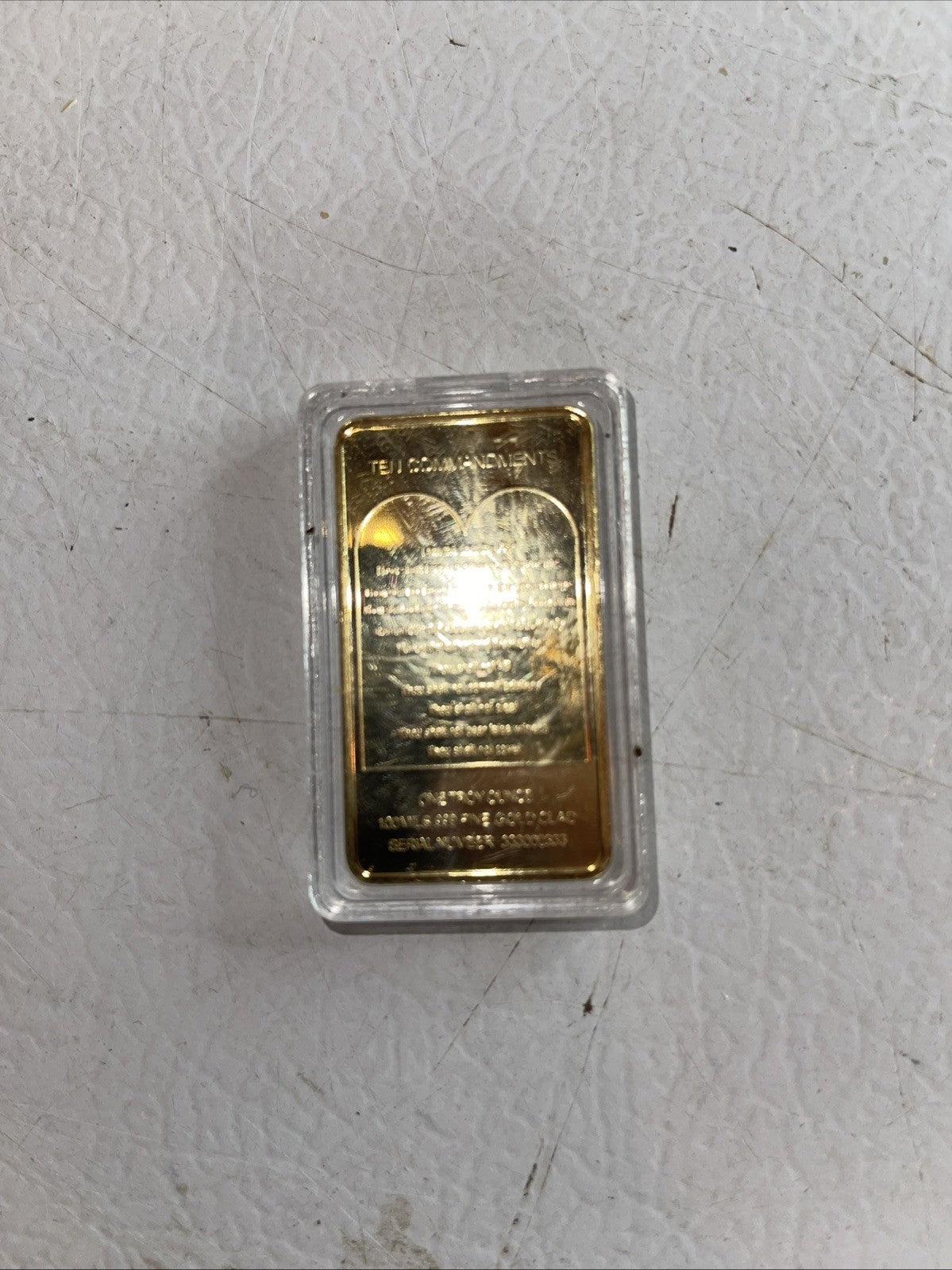 Ten Commandments 1 Troy Ounce Gold Clad Bar
