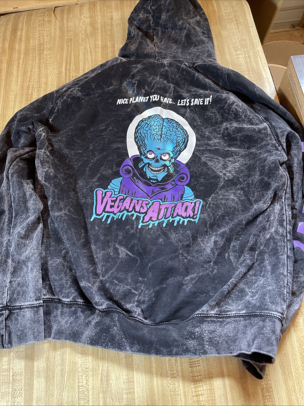 Vegans Attack Hoodie Large