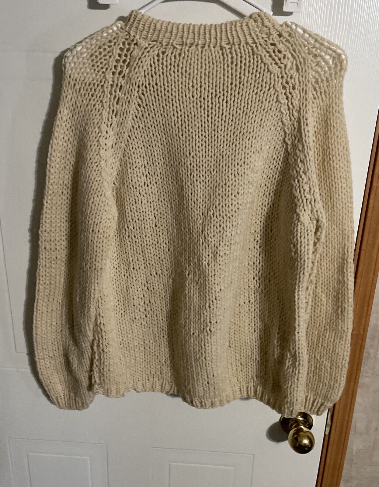 Handmade Italian Wool Sweater Large Cable Knit