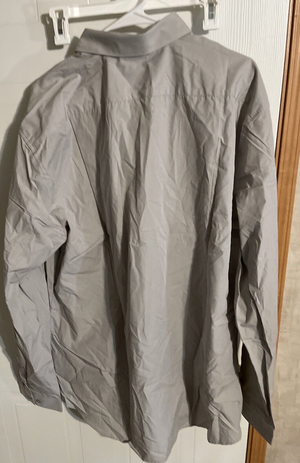 TESLA Shirt Mens 3XL Button Up Gray Embroidered Employee Workwear Long Sleeve