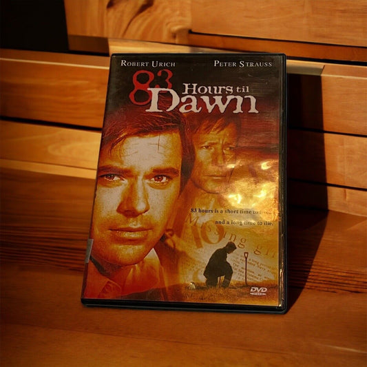 83 Hours Til Dawn DVD case of true crime thriller movie with actors Robert Urich and Peter Strauss