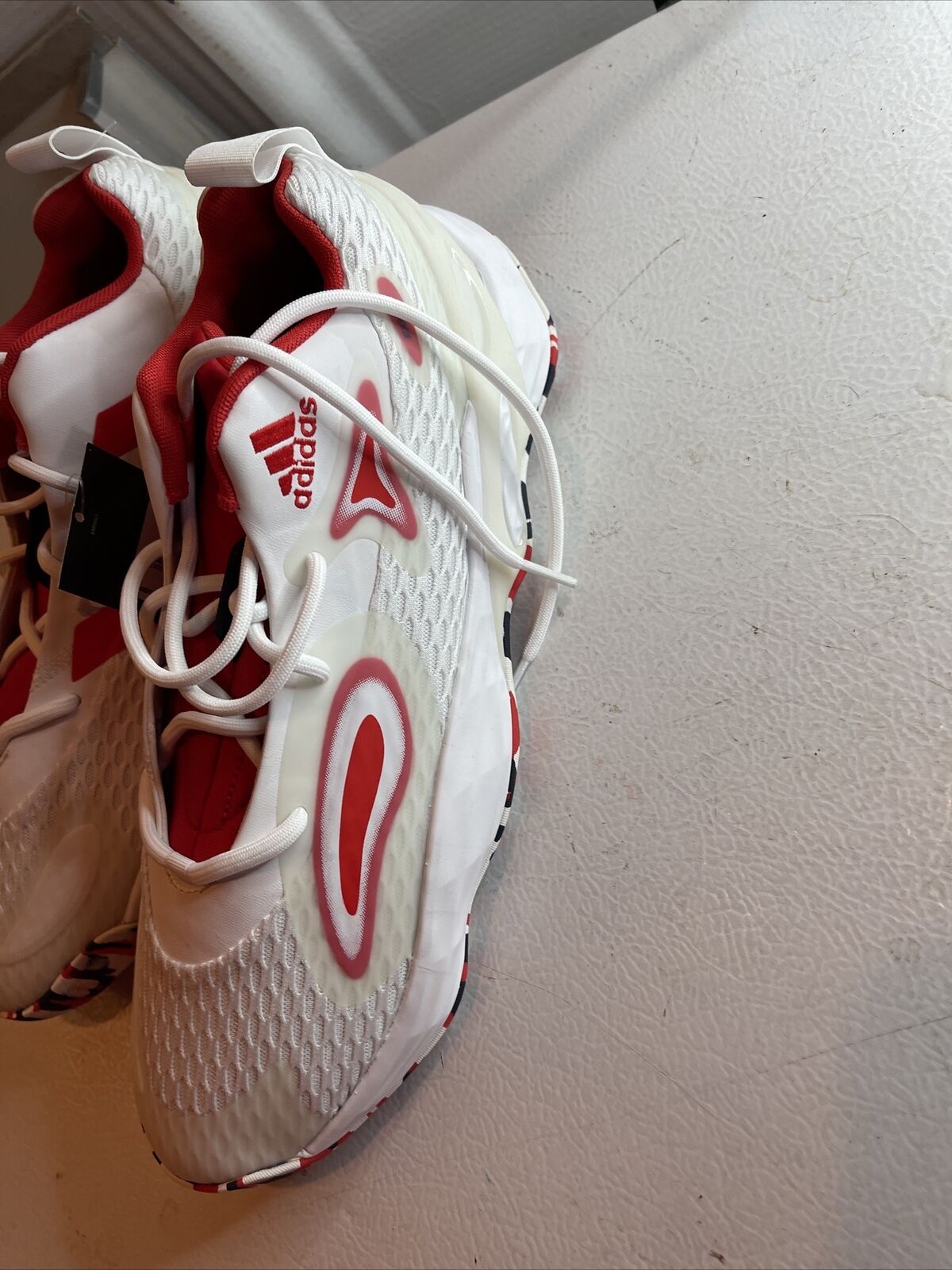 Adidas SM Exhibit A Team USA sneakers in white red with textured design and lace-up closure