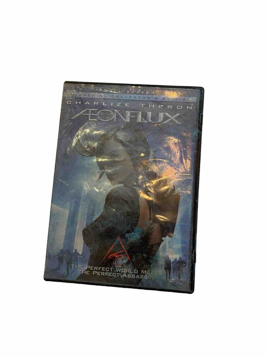 Aeon Flux full frame DVD featuring Charlize Theron with futuristic cover art from 1118 Emporium