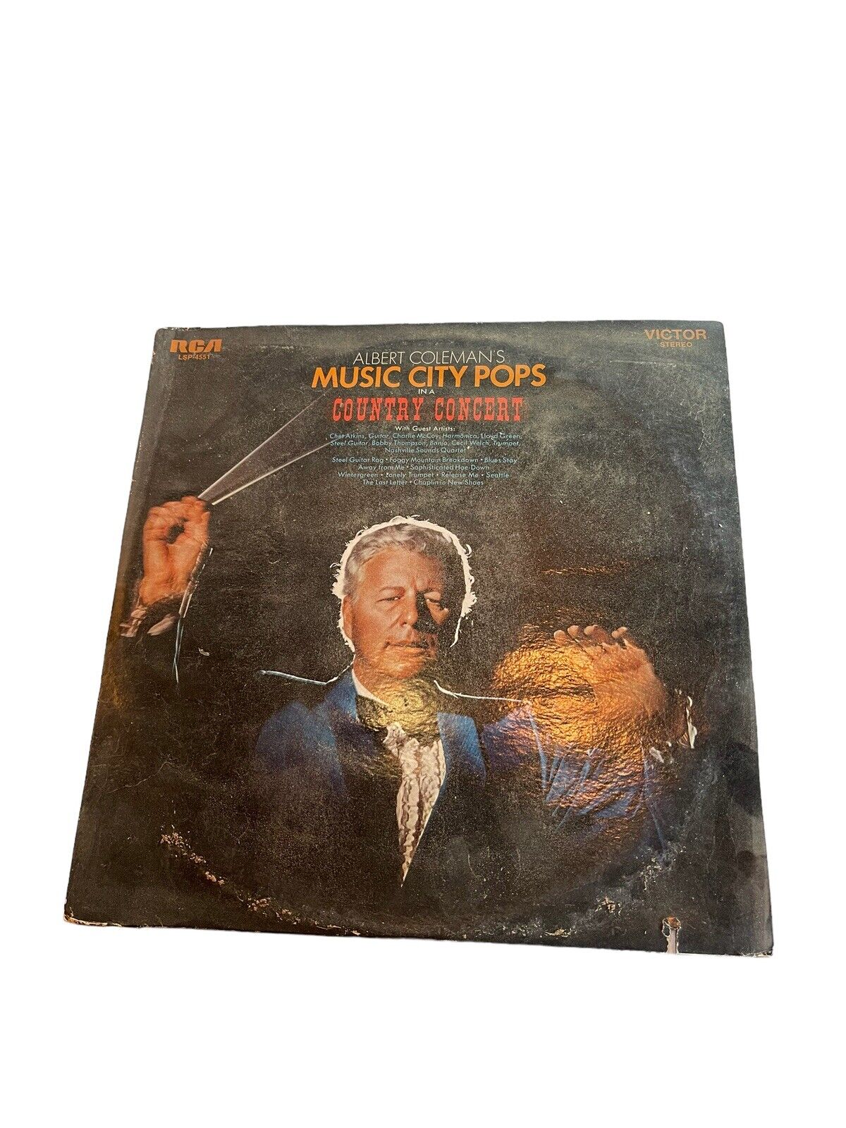 Albert Coleman's Music City Pops LP album cover showing conductor with baton in hand