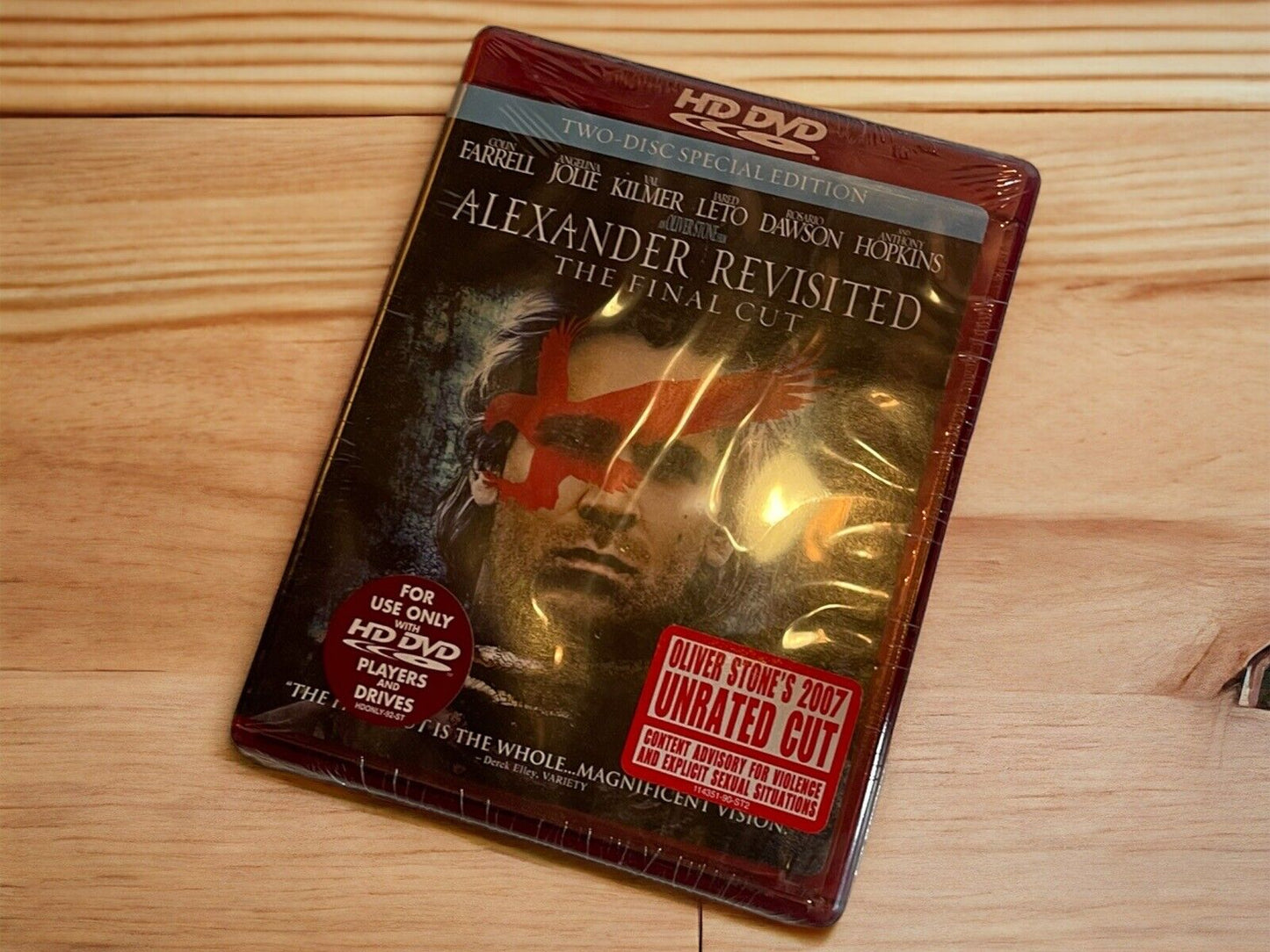 Alexander Revisited Final Cut HD-DVD two-disc special edition in original packaging on wooden surface