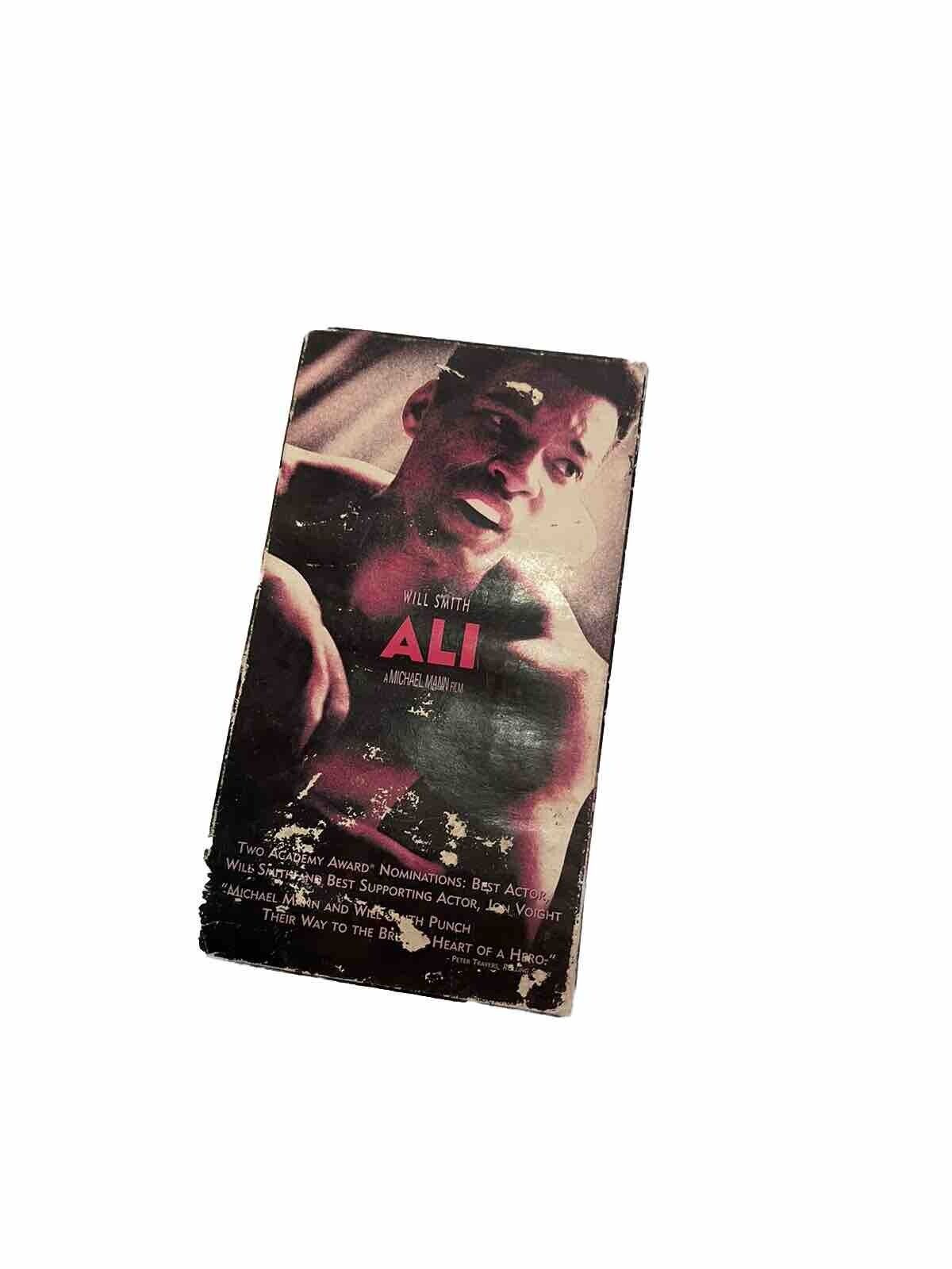 Ali 2002 VHS tape featuring Will Smith movie cover with worn edges from 1118 Emporium