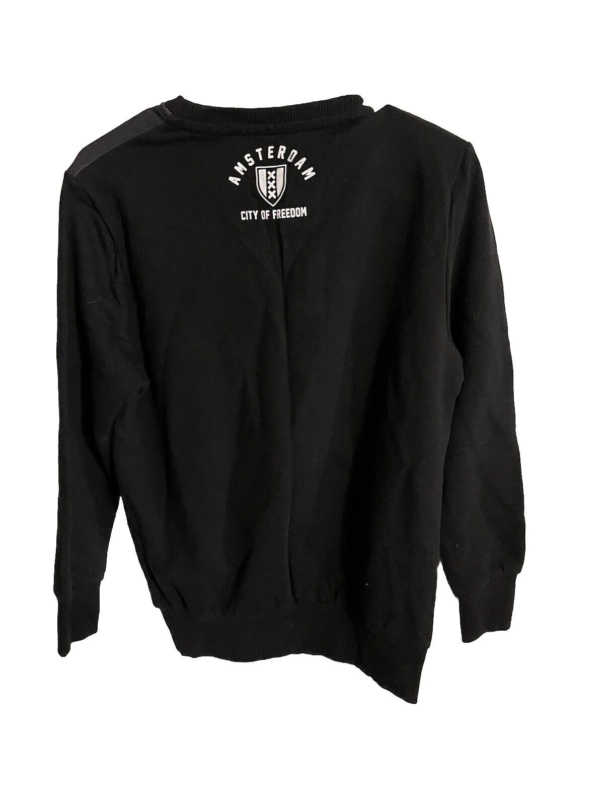 Black Amsterdam sweatshirt medium with City of Freedom logo printed on the back