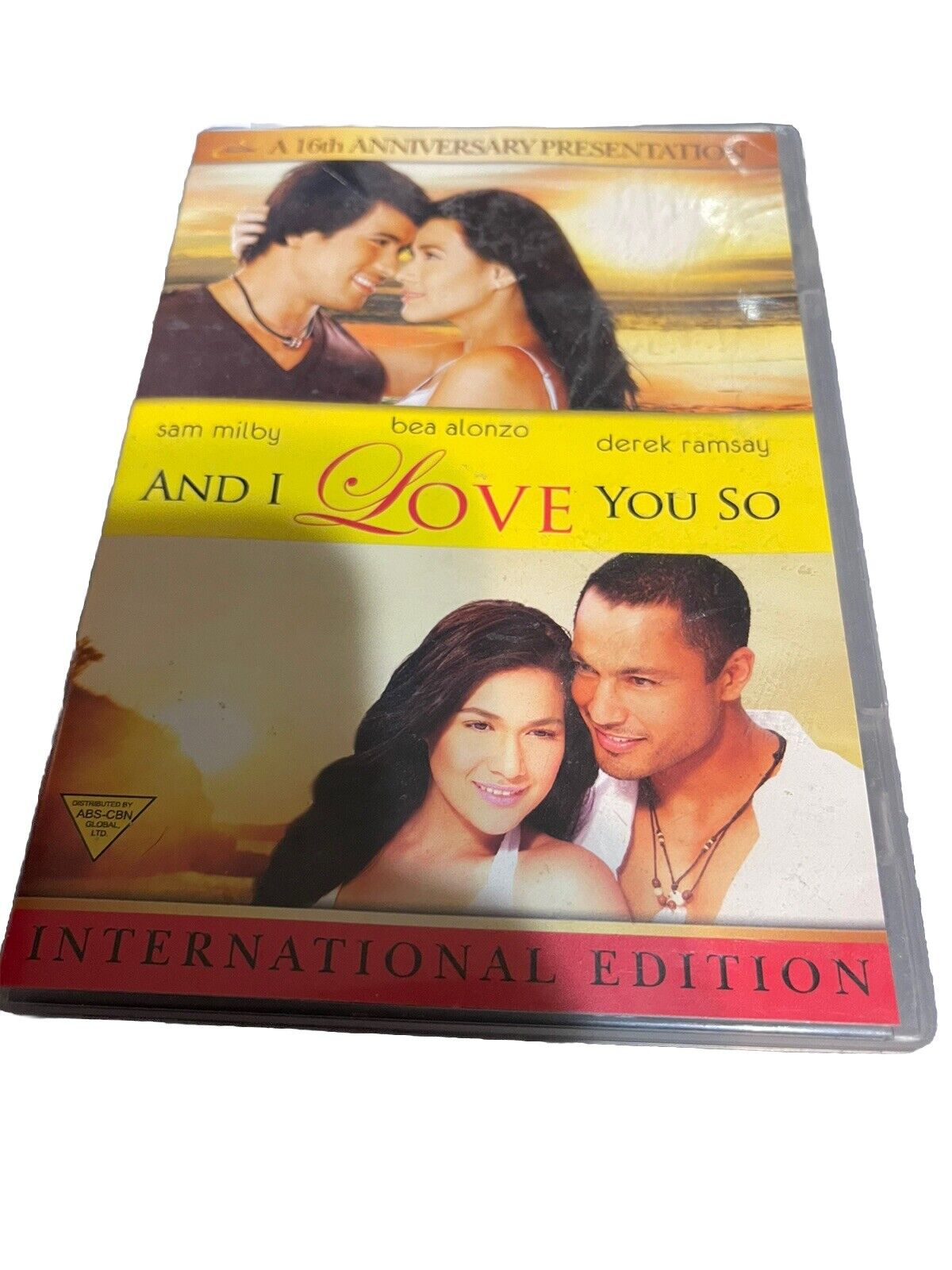 And I Love You So DVD featuring Sam Milby, Bea Alonzo, and Derek Ramsay in a romantic movie cover