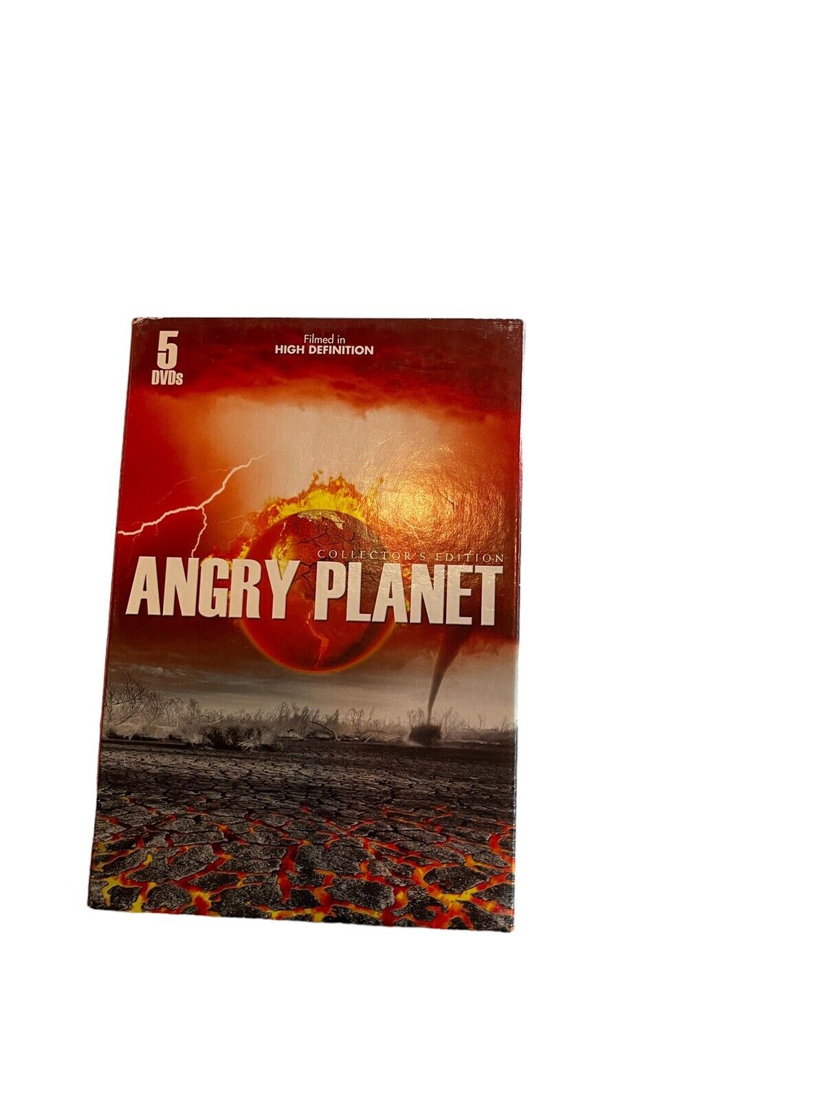Angry Planet DVD box set with five discs featuring volcanic eruption and stormy landscape cover