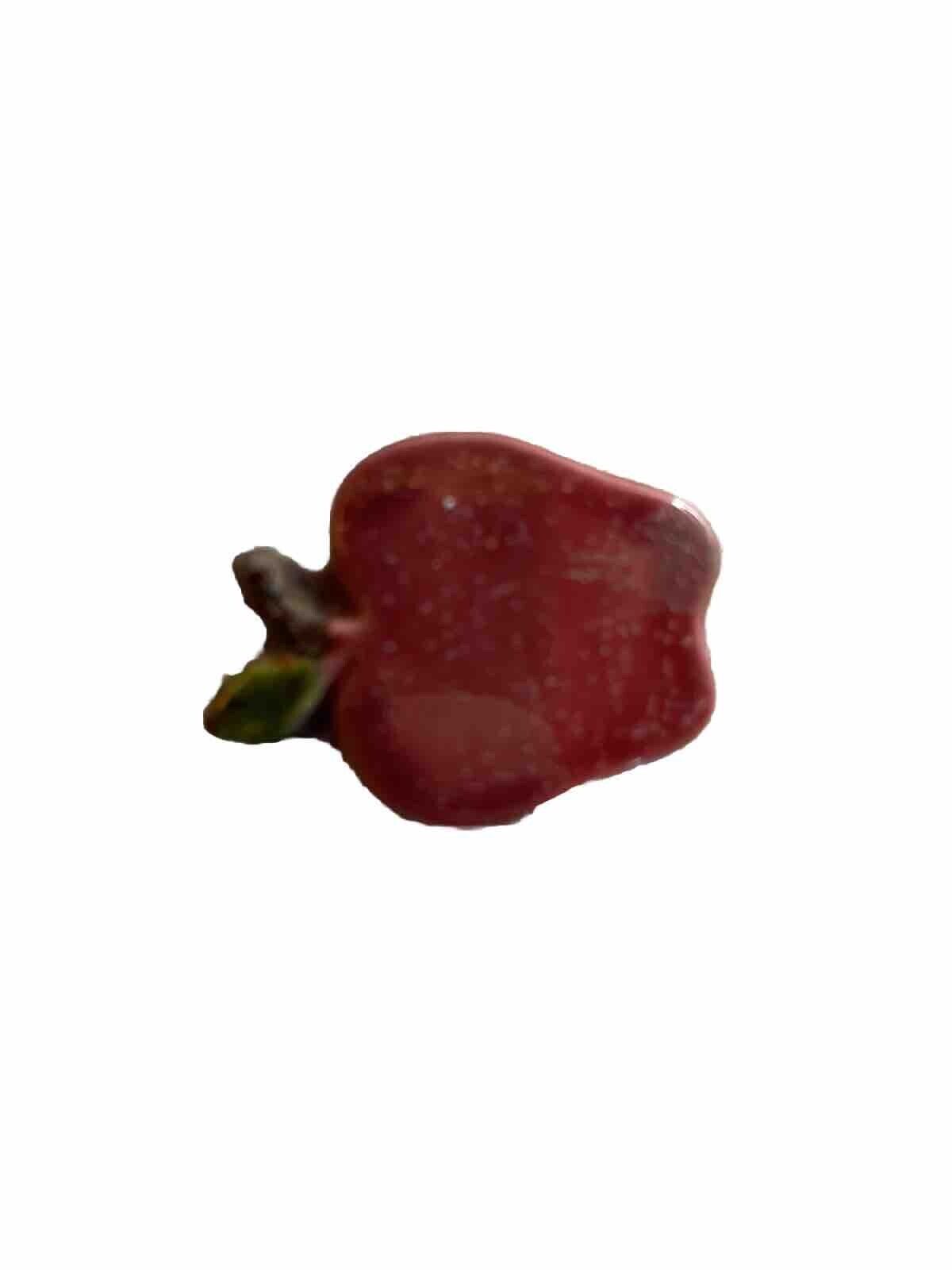 Red apple shaped fridge magnet with a small green leaf detail from 1118 Emporium