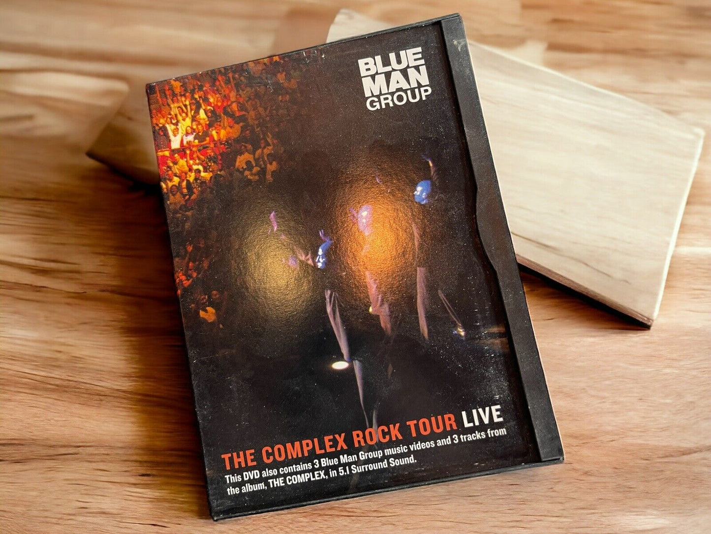 Blue Man Group DVD featuring The Complex Rock Tour Live with vibrant stage performance on cover