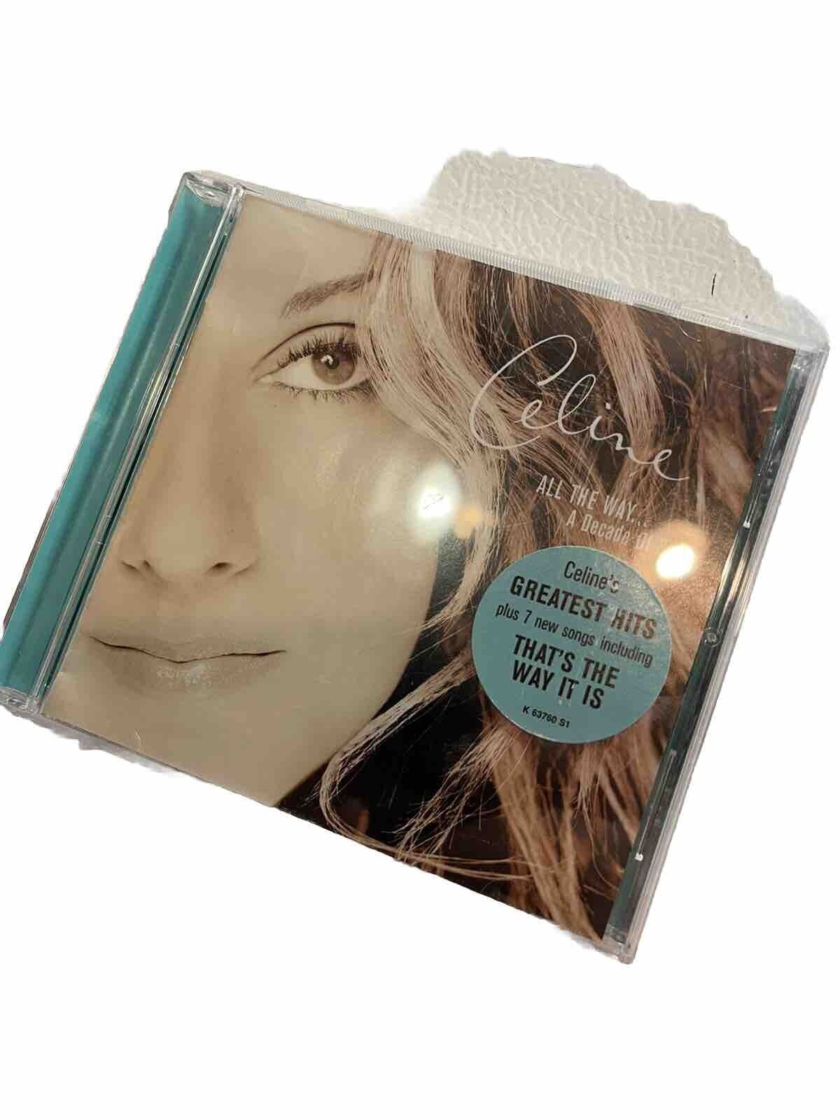 Celine Dion All the Way A Decade of Song album CD case with cover featuring artist's face