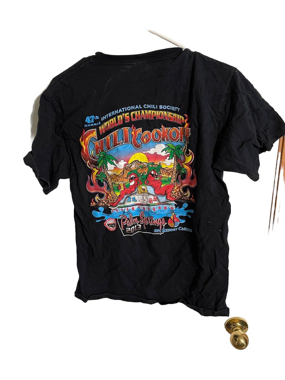 Black collectible event t shirt medium with colorful chili cookoff championship graphic