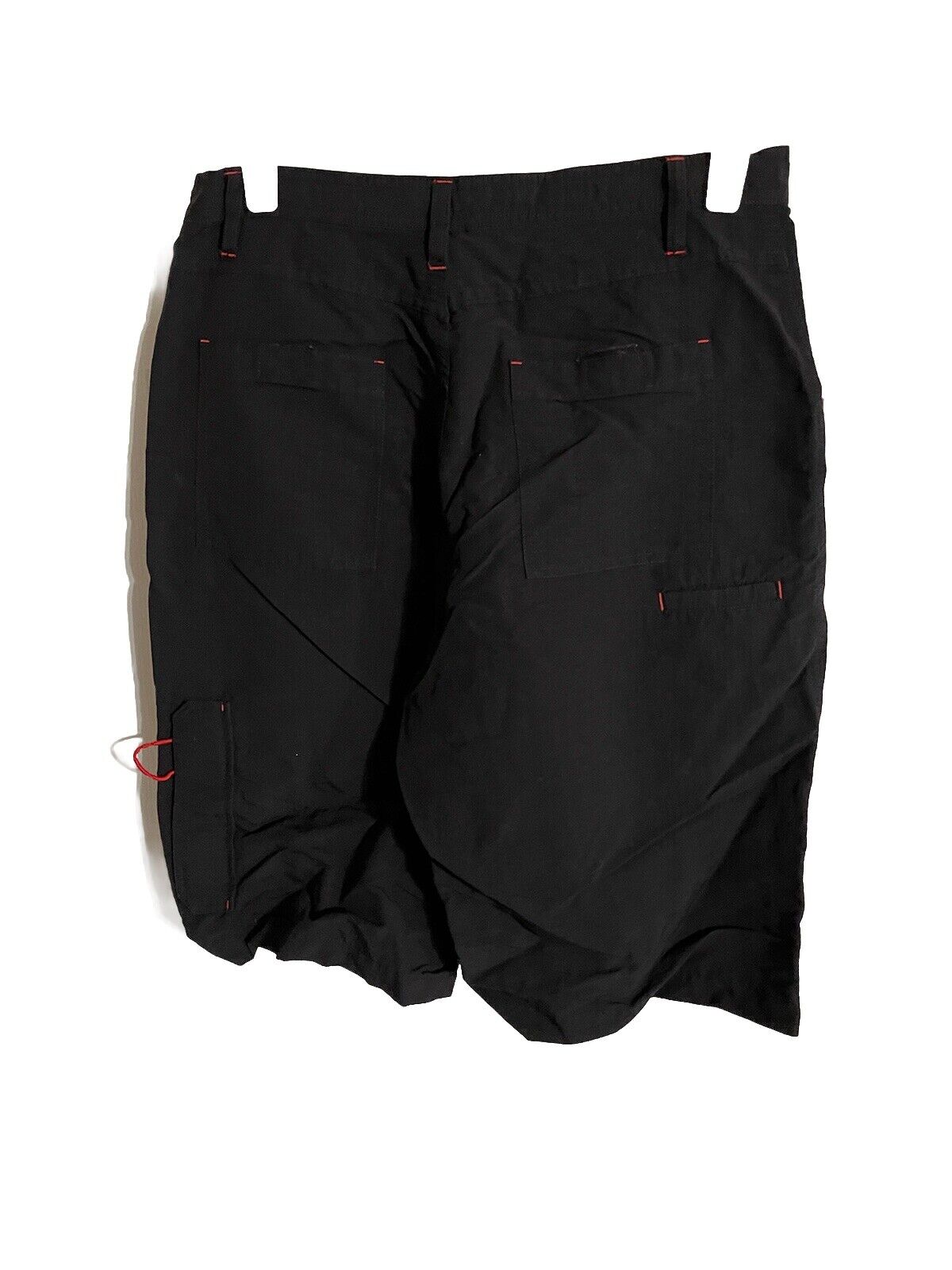 Men's Anchor Blue shorts size 34 in black color with multiple pockets and red stitching details