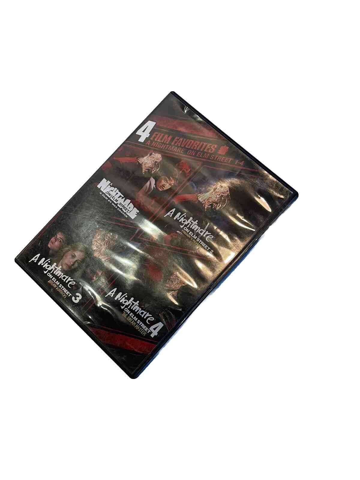Nightmare on Elm Street DVD collection featuring four classic horror films in a black case