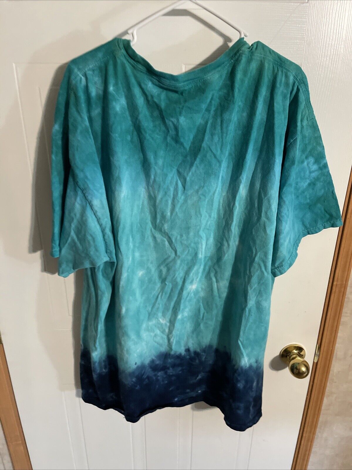 Blue and teal tie-dye oversized t-shirt from 1118 Emporium featuring 2019 Disney vacation apparel style