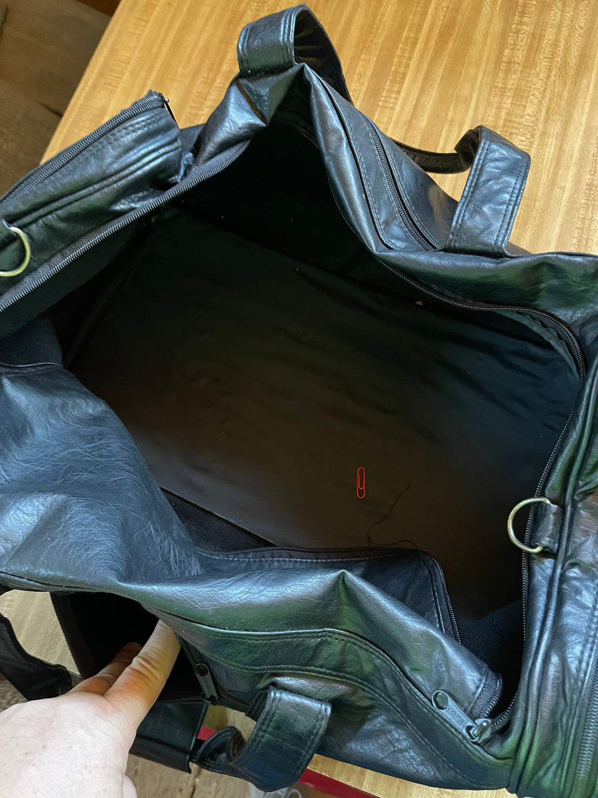 Vintage promotional leather duffle bag Dr Pepper 7up Carl’s Jr