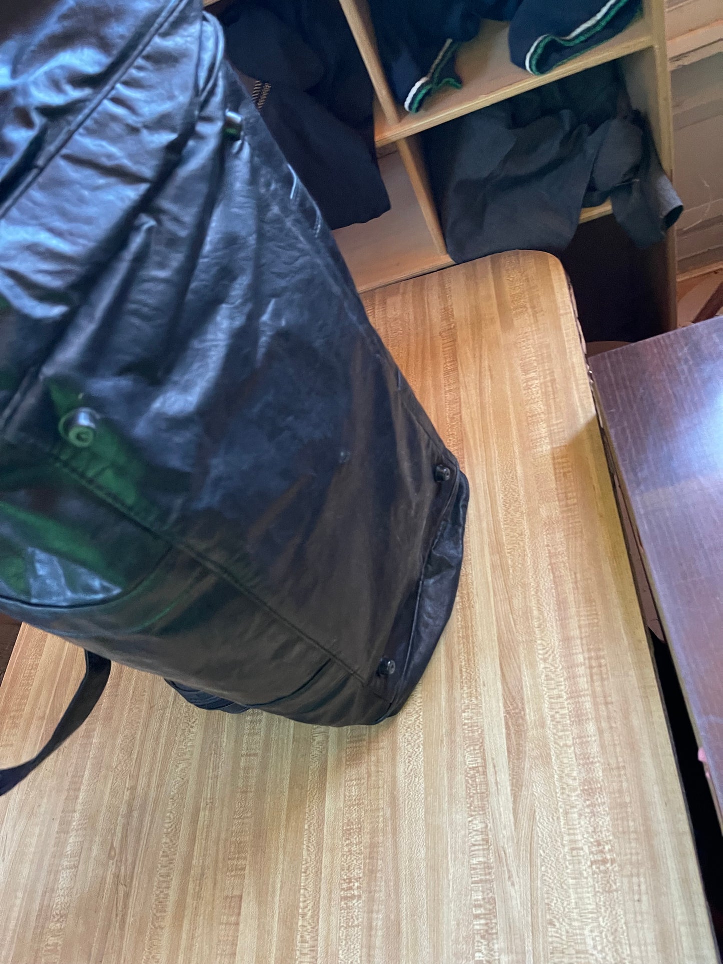 Vintage promotional leather duffle bag Dr Pepper 7up Carl’s Jr