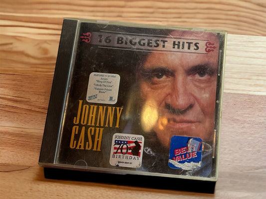 16 Biggest Hits Johnny Cash 1999 CD album with Johnny Cash face and classic album cover