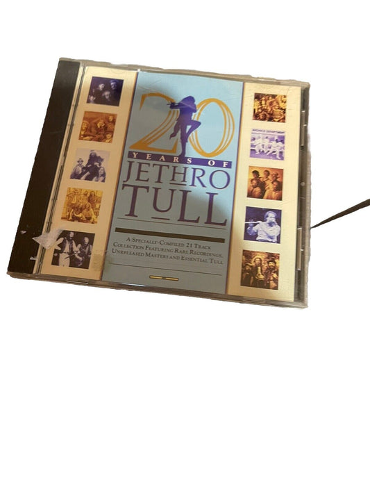 20 Years of Jethro Tull album CD case featuring a collage of band photos and anniversary branding