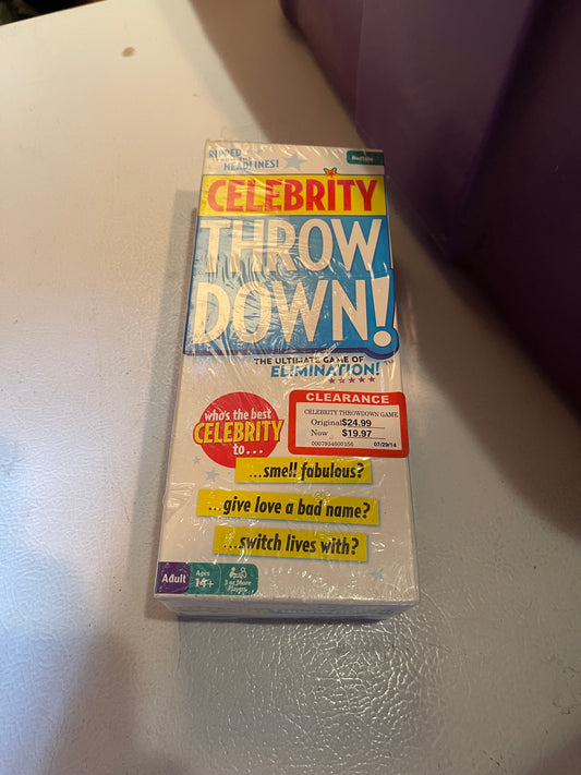 Celebrity Throw Down Board Game