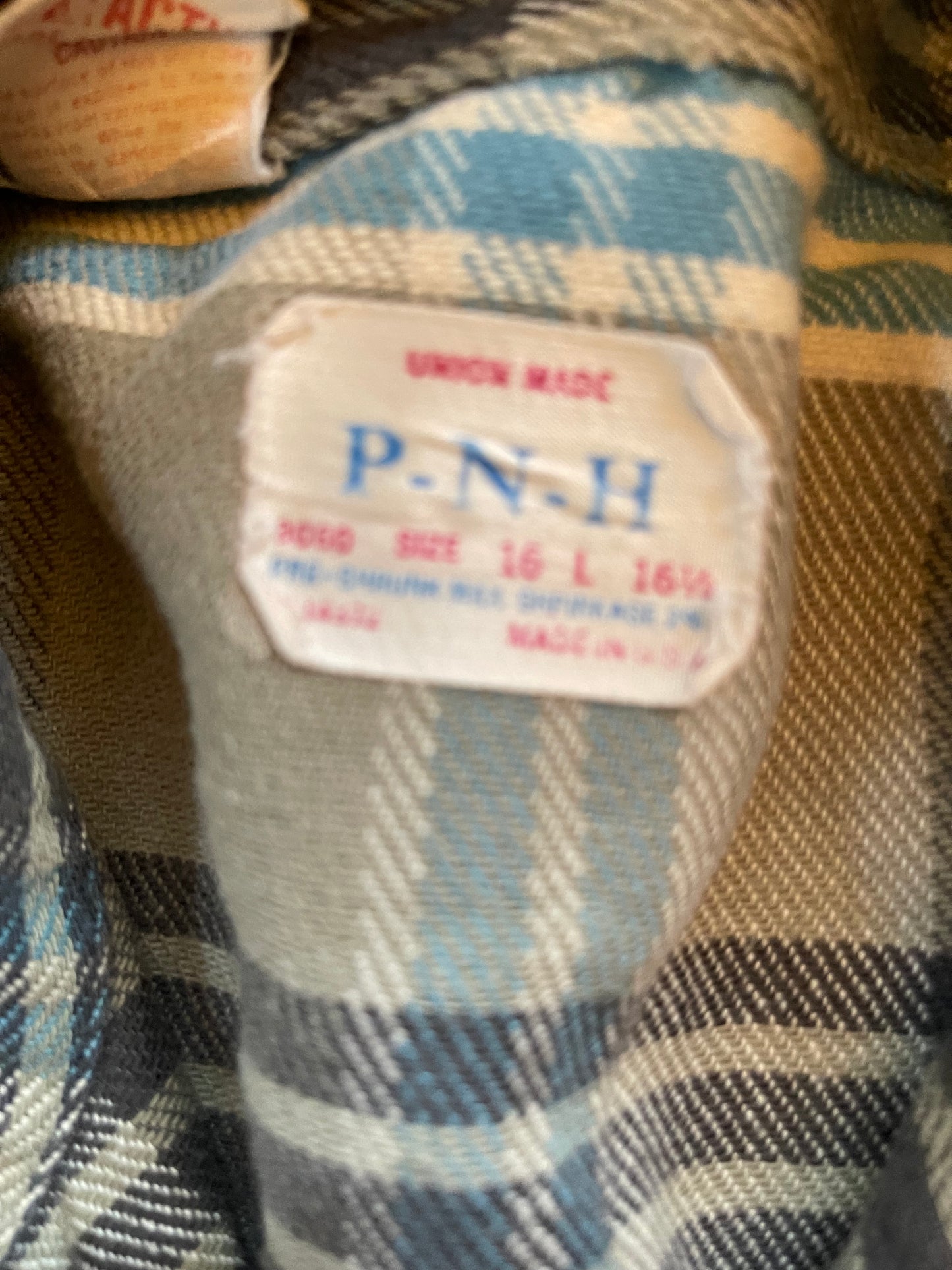Vintage Union made PNH flannel Large made in USA 1950s-60s