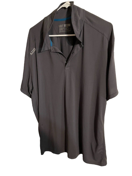 1118 Emporium performance tactical polo for men in dark gray with collar and short sleeves