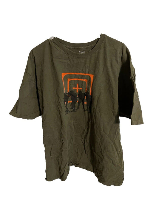 1118 Emporium olive green t-shirt with law enforcement design in size law enforcement apparel 2XL