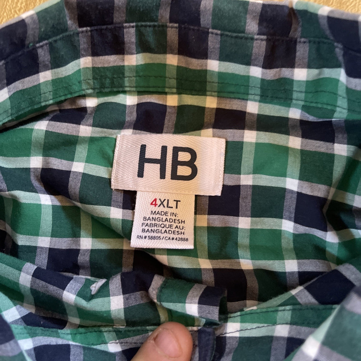 hb button down shirt 4XLT 