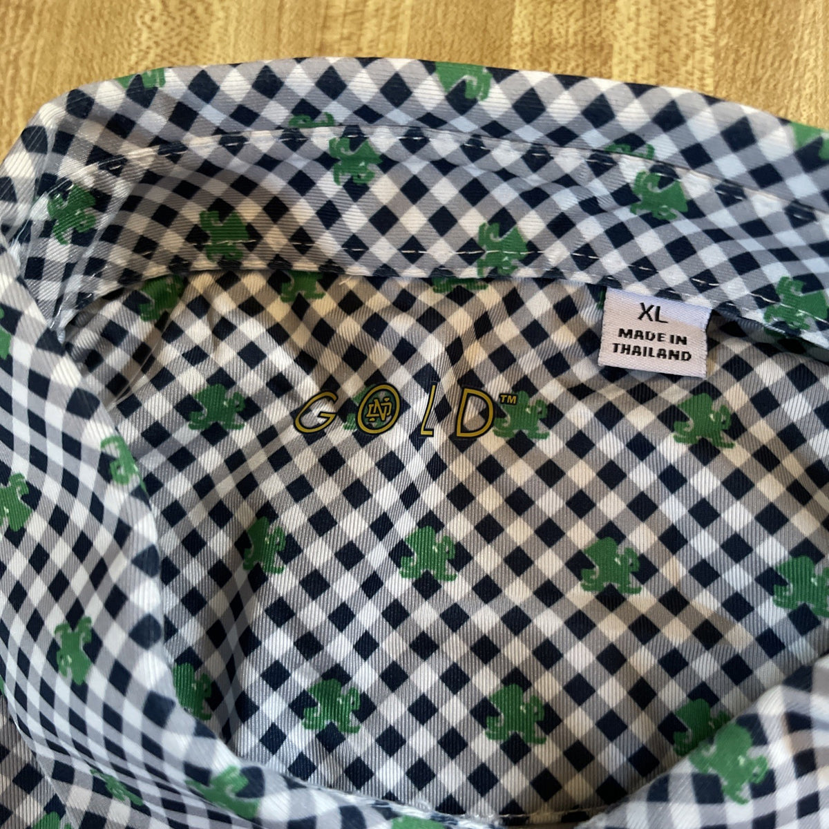 Notre Dame Gold Polo XL