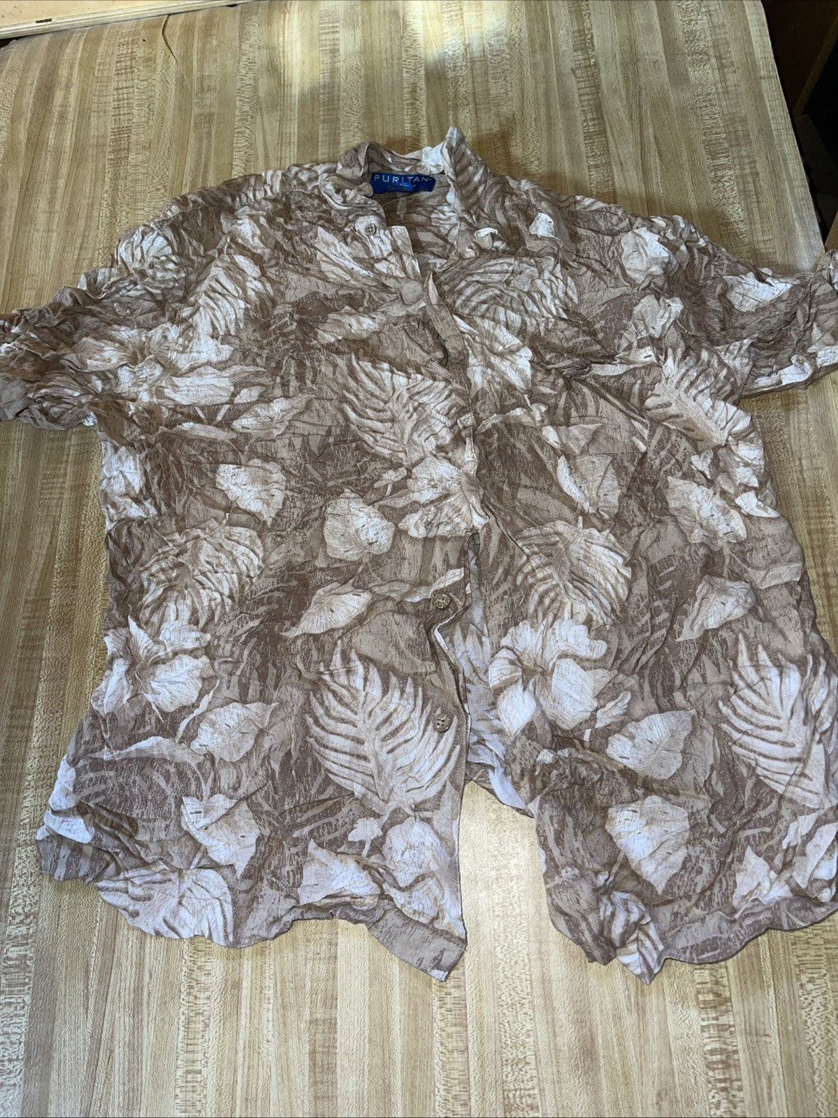 Puritan Hawaiian Shirt Large Rayon