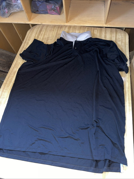 Short Par 4 Polo by Greyson Mens XXL 2XL Black Performance Golf Stretch EUC