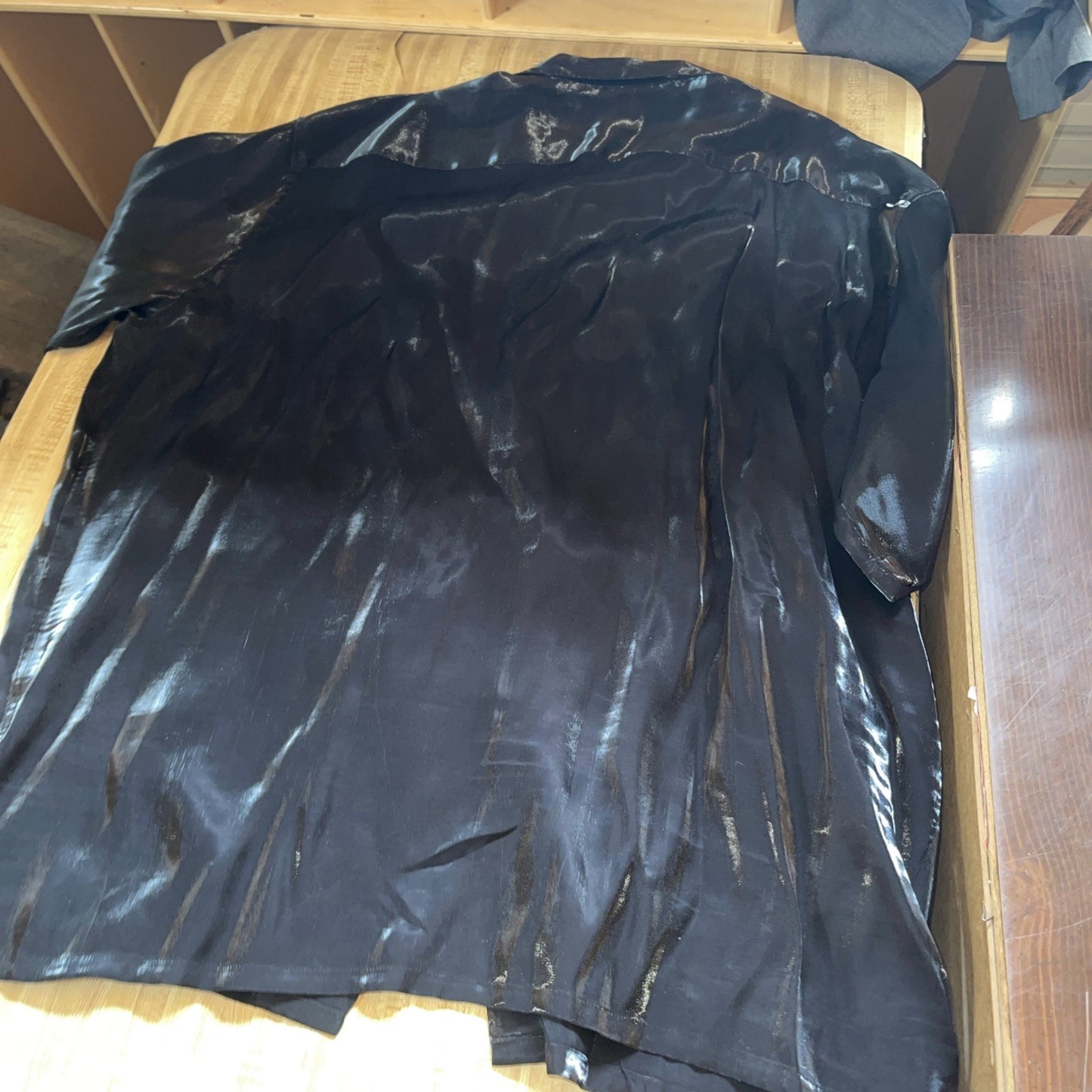 Vintage Southpole Button Up 3XL Loop Collar Shiny Black