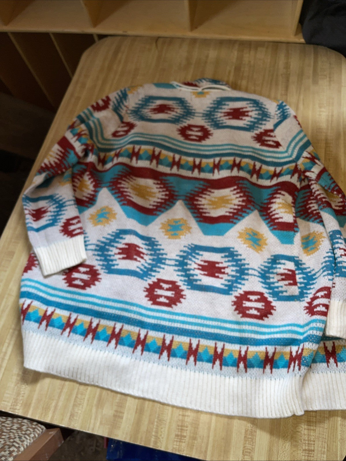 Rock & Roll Denim Cardigan Aztec Southwestern Large 